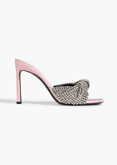 Sergio Rossi - Twisted embellished satin mules - Pink - EU 36