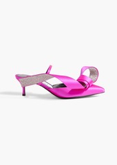 Sergio Rossi - Twisted embellished satin mules - Pink - EU 37