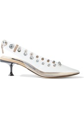 Sergio Rossi Woman Crystal-embellished Pvc Slingback Pumps Clear