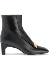 Sergio Rossi Woman Embellished Leather Ankle Boots Black