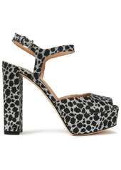 Sergio Rossi - Glittered leopard-print woven sandals - Animal print - EU 36.5