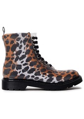 Sergio Rossi Woman Leopard-print Pvc Combat Boots Animal Print