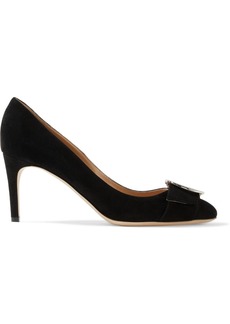 Sergio Rossi Woman Madame Ring 075 Buckled Suede Pumps Black
