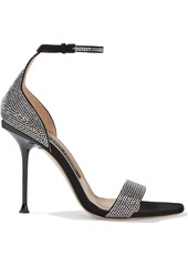 Sergio Rossi Woman Milano 105 Crystal-embellished Suede Sandals Black