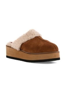 Seychelles Steady Faux Shearling Platform Mule in Tan Suede/Shearling at Nordstrom