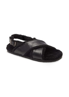 Seychelles No Such Thing Faux Fur Lined Slingback Sandal in Black at Nordstrom