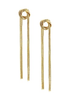Shashi Etienne 14K-Gold-Plated Knotted Snake-Chain Drop Earrings