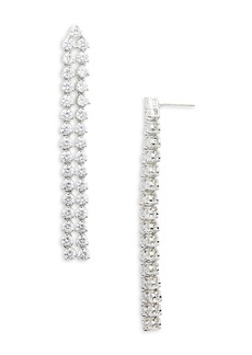 Shashi Cubic Zirconia Double Row Linear Drop Earrings