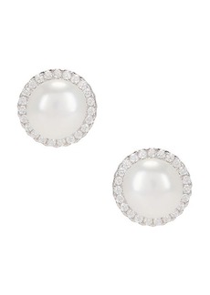 SHASHI Halo Pearl Stud