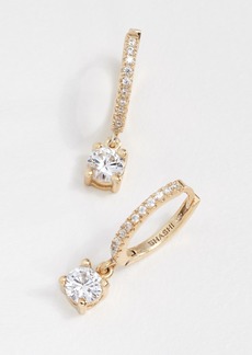 SHASHI Solitaire Pave Huggie Earrings