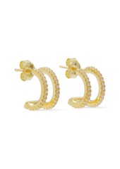 Shashi Woman Erin 18-karat Gold Vermeil Crystal Hoop Earrings Gold