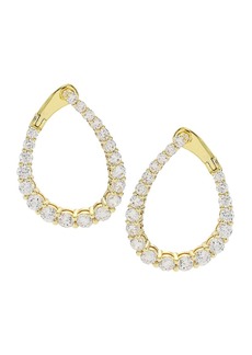 Shashi Twist 14K-Yellow-Gold Vermeil & Cubic Zirconia Hoop Earrings
