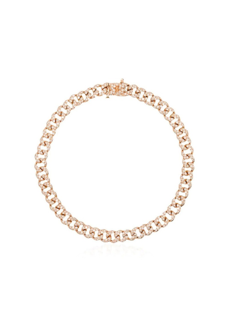 Shay 18kt rose gold and diamond mini 7 inch link bracelet