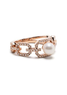 Shay 18kt rose gold diamond and pearl ring