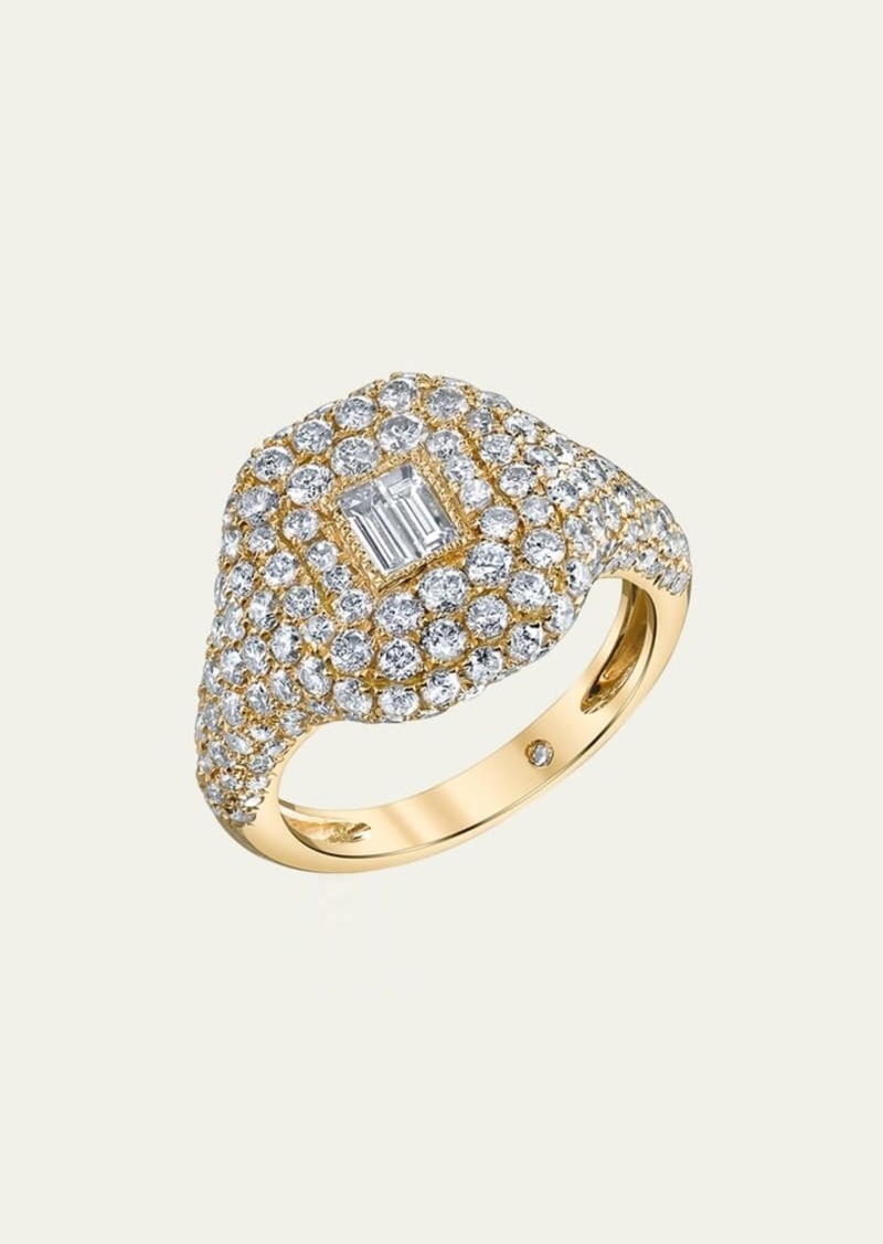 SHAY 18K Yellow Gold Diamond Baguette Pave Ring