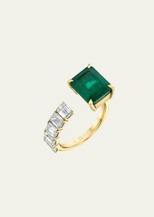 SHAY 18K Yellow Gold Floating Emerald and Diamond Ring