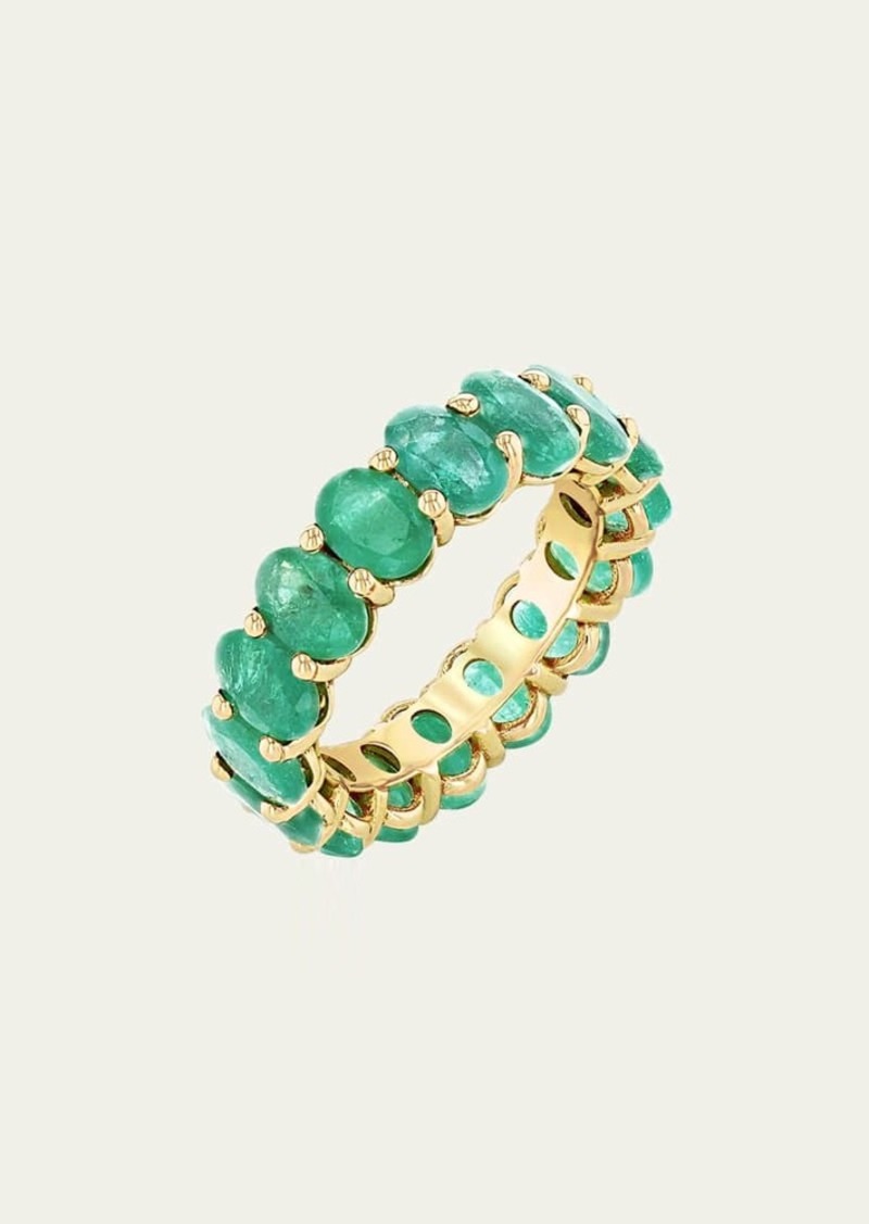 SHAY 18K Yellow Gold Oval Emerald Eternity Band Ring