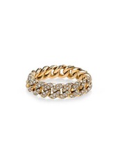 SHAY Essential Pavé Diamond Link Ring in Yellow Gold at Nordstrom