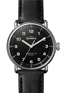Shinola Canfield 43MM Leather Strap Watch