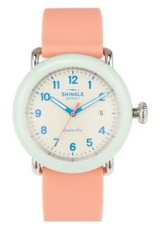 Shinola Detrola Petal Pink Silicone Strap Watch