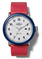 Shinola Detrola The Ace Silicone Strap Watch, 43mm