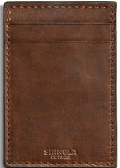 Shinola Navigator Leather Money Clip Card Case