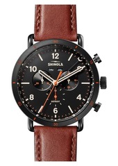 Shinola The Canfield Sport Chrongraph Leather Strap Watch