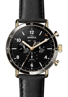Shinola The Canfield Sport Chrongraph Leather Strap Watch