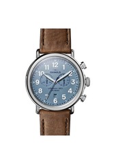 Shinola The Runwell Chronograph Leather Strap Watch