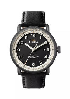 Shinola The Canfield Model C56 Stainless Steel & Leather Strap Watch