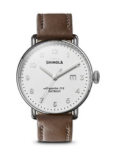 Shinola The Canfield Stainlesss Steel & Leather-Strap Watch