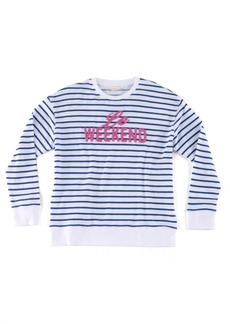 Shiraleah Le Weekend Sweatshirt In White And Blue