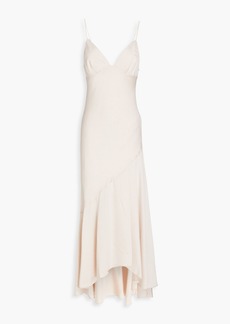 SHONA JOY - Asymmetric satin-crepe maxi dress - White - UK 6