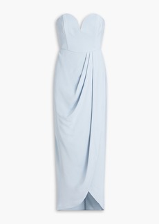 Shona Joy - Strapless draped satin maxi dress - Blue - UK 6