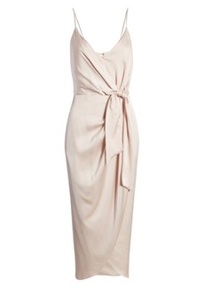 Shona Joy Luxe Tie Front Cocktail Dress in Porcelain at Nordstrom
