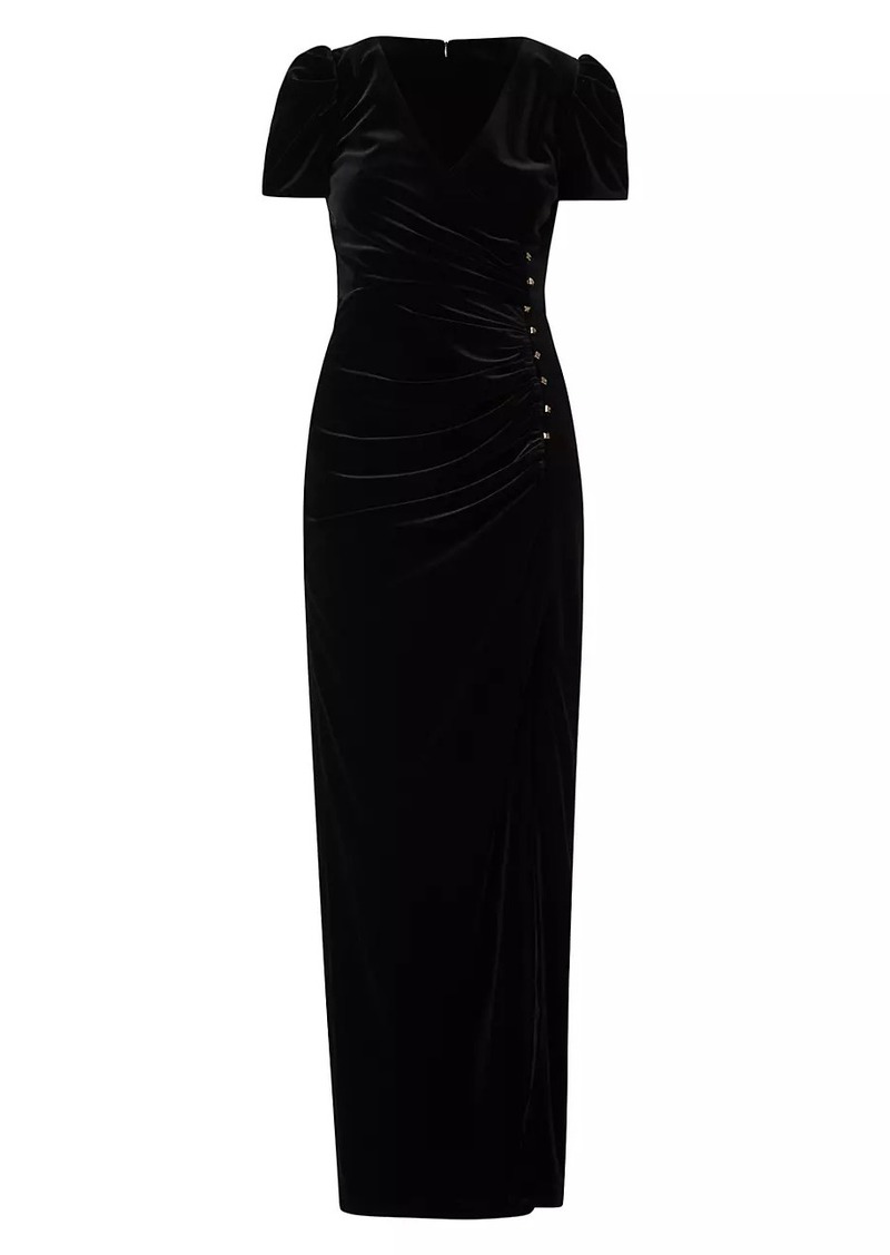 Shoshanna Ada Velvet Studden Column Dress