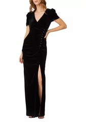 Shoshanna Ada Velvet Studden Column Dress