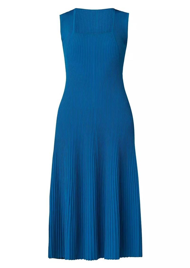 Shoshanna Adley Rib-Knit Midi-Dress