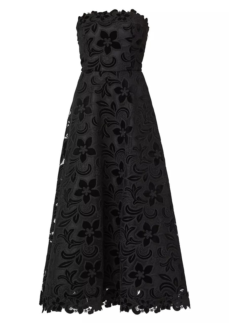 Shoshanna Anessa Strapless Jacquard Dress