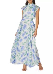 Shoshanna Astreri Floral Cap-Sleeve Maxi Dress