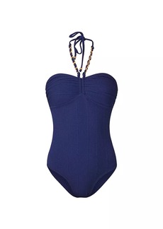 Shoshanna Bandeau Chainlink One-Piece Swimsuit