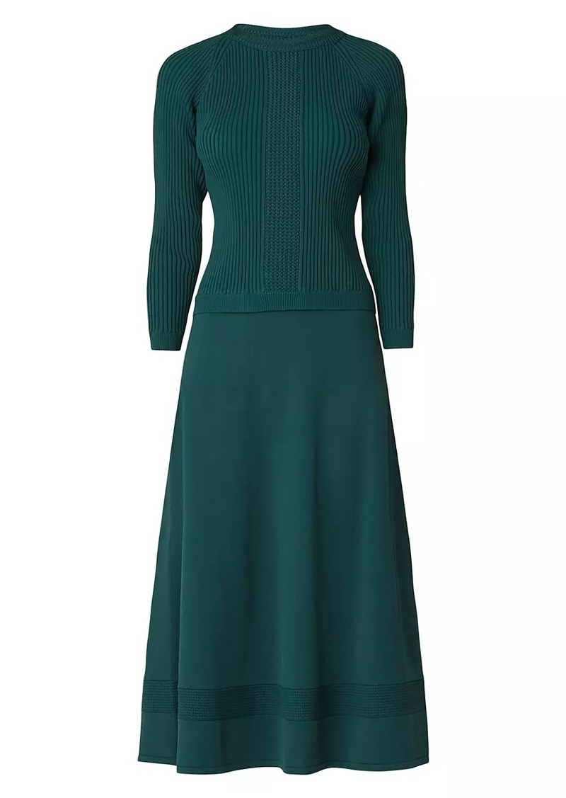 Shoshanna Brady Knit Fit & Flare Midi-Dress