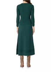 Shoshanna Brady Knit Fit & Flare Midi-Dress