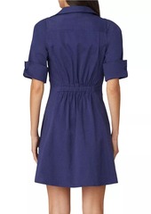 Shoshanna Bryce Cotton Elbow-Sleeve Shirtdress