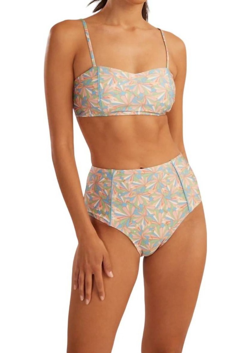 Shoshanna Calypso High Waist Bikini Bottom In Pastel Multi