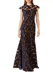 Shoshanna Carlotta Floral Velvet Gown