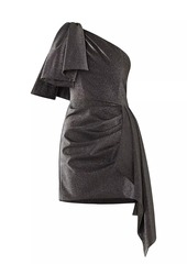 Shoshanna Catalaya Metallic One-Shoulder Minidress
