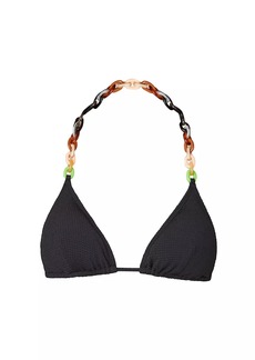 Shoshanna Chain-Link Halter Bikini Top