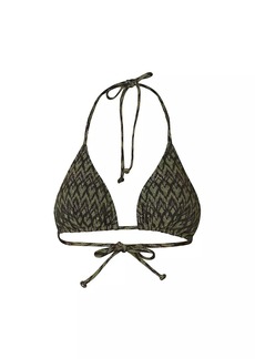Shoshanna Clean Metallic Chevron Triangle Bikini Top