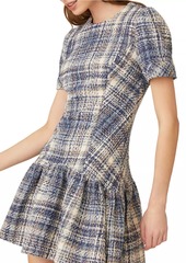 Shoshanna Eleanor Plaid Tweed Minidress